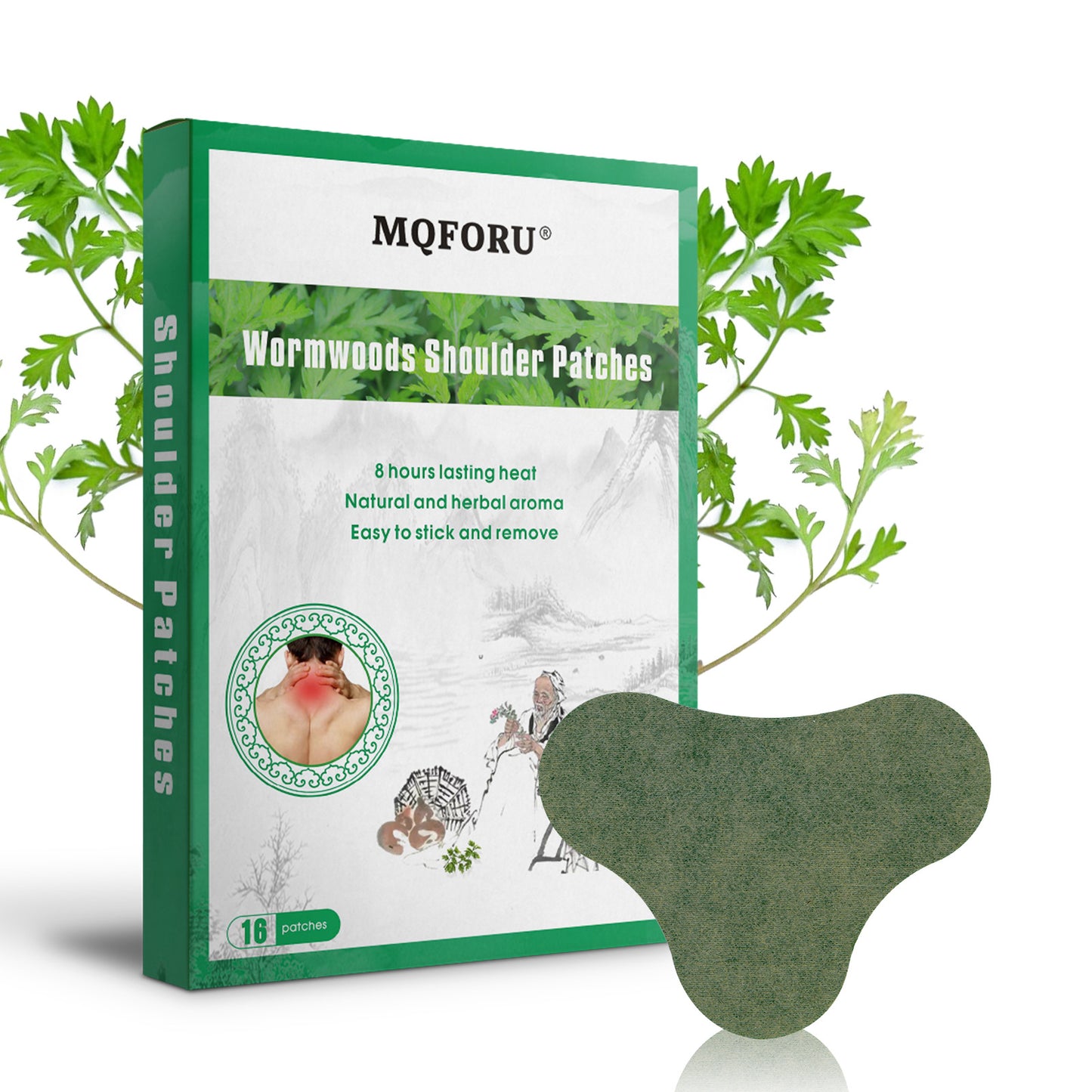 Mugwort Moxa Neck & Shoulder Patch – Deep Herbal Heat to Melt Away Tension and Discomfort
